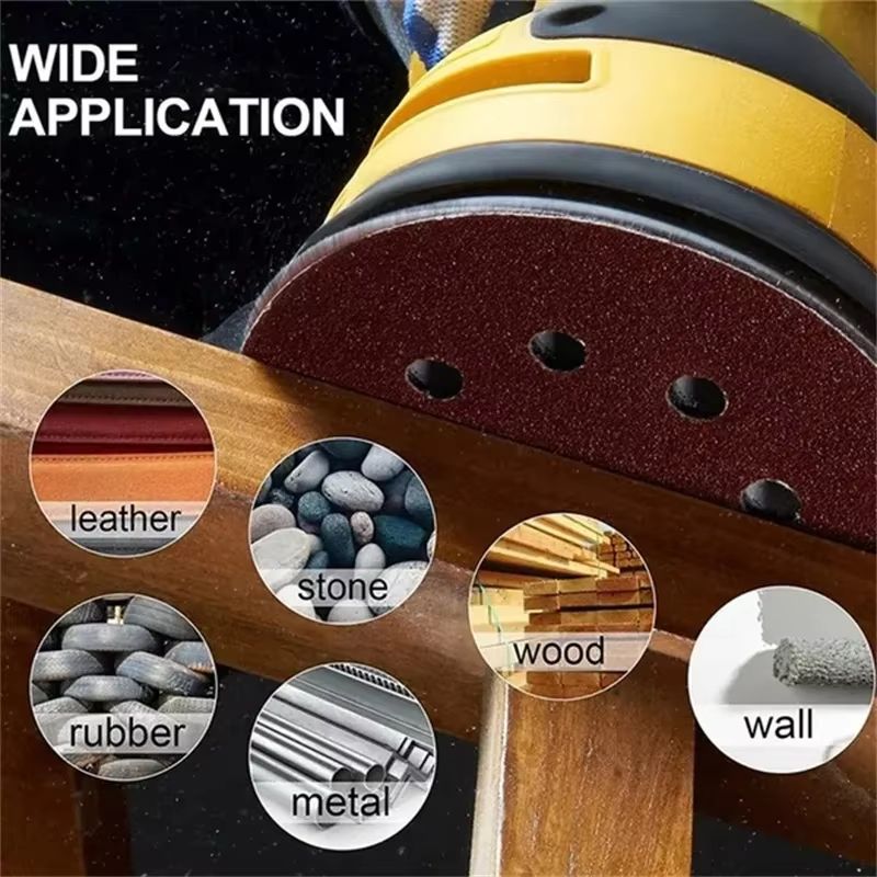 Premium 125mm 8Hole Sanding Discs For Wood And Metal  MultiGrit Abrasive Polishing Pads 2