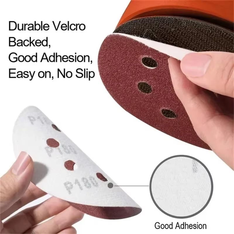 Premium 125mm 8Hole Sanding Discs For Wood And Metal  MultiGrit Abrasive Polishing Pads 5