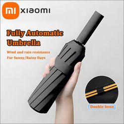 xiaomi 24-bone automatic folding umbrella - double-layer windproof design with spf 50 uv protection