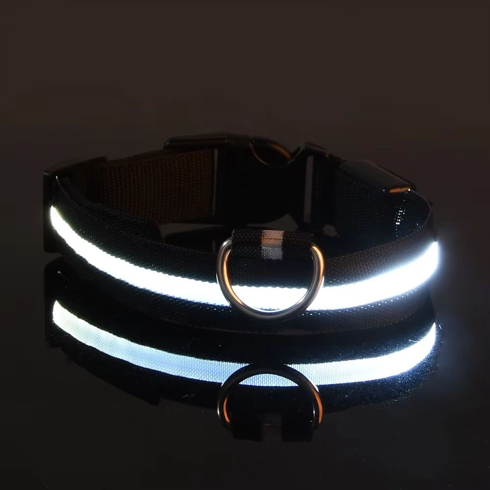 Nylon LED Glow Dog Leash Collar Set Night Safety Reflective LightUp Pet Gear For Walks After Dark 7