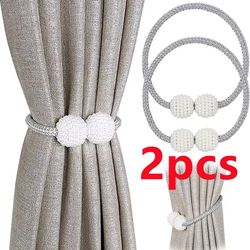 luxepearl magnetic curtain tieback clips – elegant pearl curtain holders (1/2pcs set)