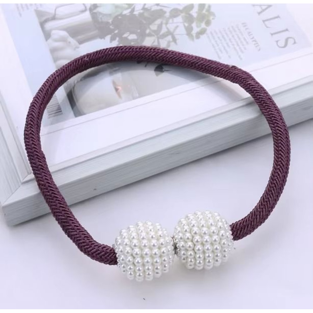 LuxePearl Magnetic Curtain Tieback Clips Elegant Pearl Curtain Holders 12PCS Set 10