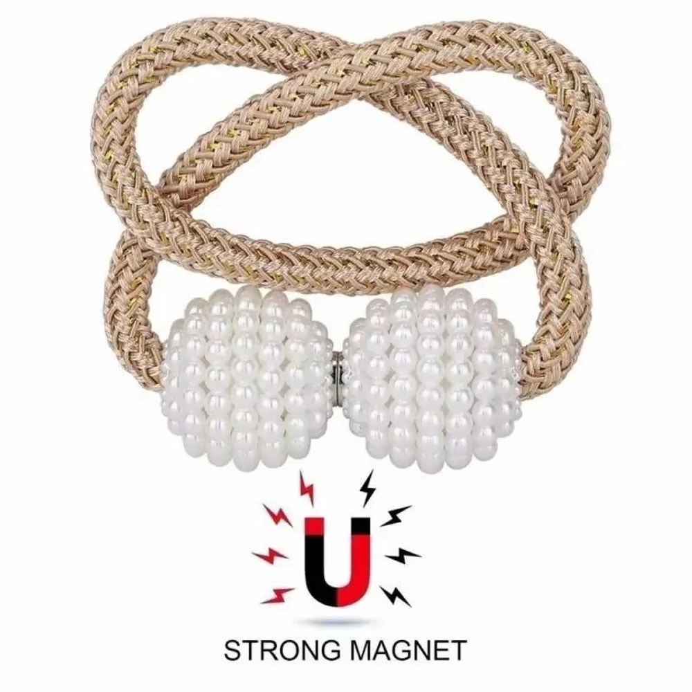 LuxePearl Magnetic Curtain Tieback Clips Elegant Pearl Curtain Holders 12PCS Set 2