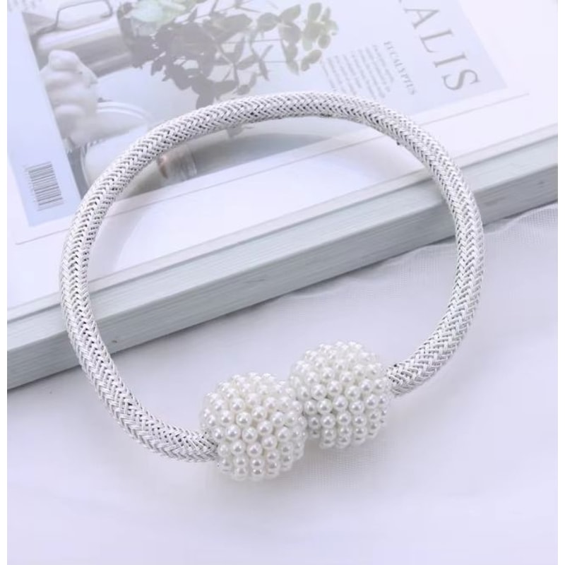 LuxePearl Magnetic Curtain Tieback Clips Elegant Pearl Curtain Holders 12PCS Set 7
