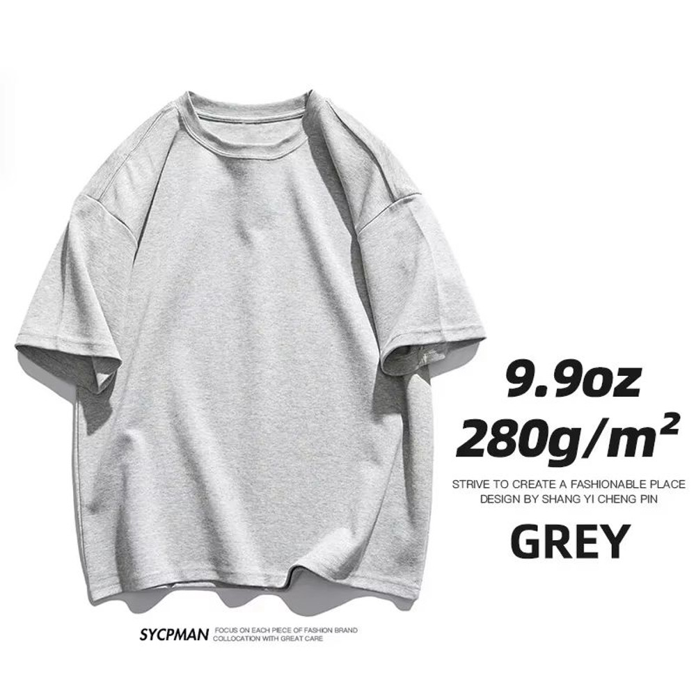 UrbanEdge 280gsm Heavy Cotton Oversized TShirt For Men Premium Solid Color Short Sleeve Tee 12