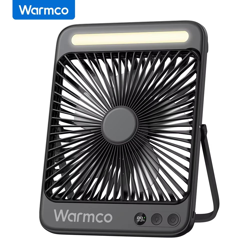 Warmco D4 Rechargeable Camping Fan With LED Light  20000mAh Battery 48H Runtime  Quiet 8 Cooling Po 6