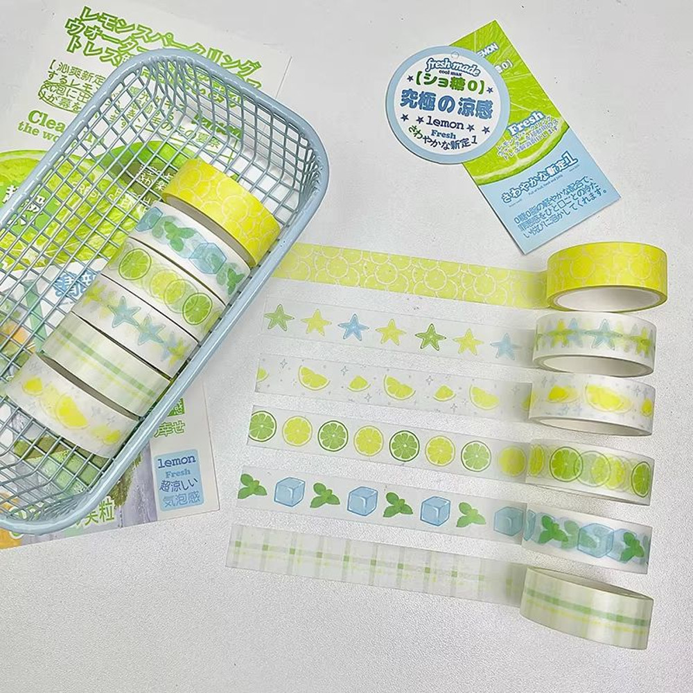 MINKYS Fruit Washi Tape Set 6pcs Cute Strawberry Apple Decorative Tape For Journaling Scrapbookin 9