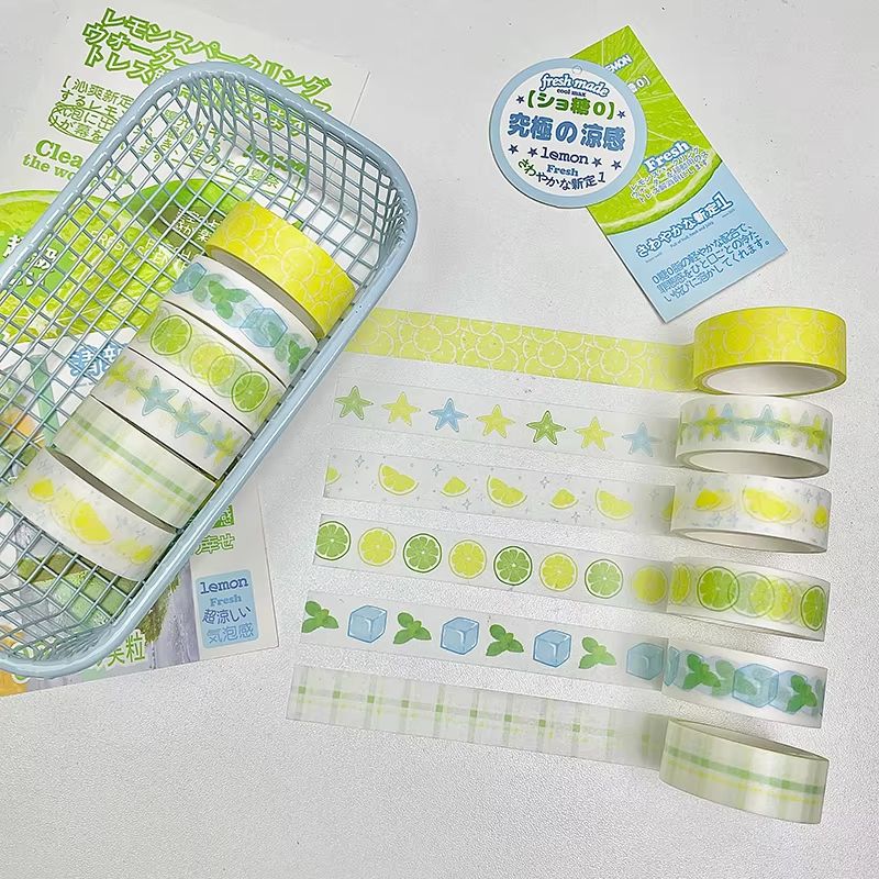 MINKYS Fruit Washi Tape Set 6pcs Cute Strawberry Apple Decorative Tape For Journaling Scrapbookin 9