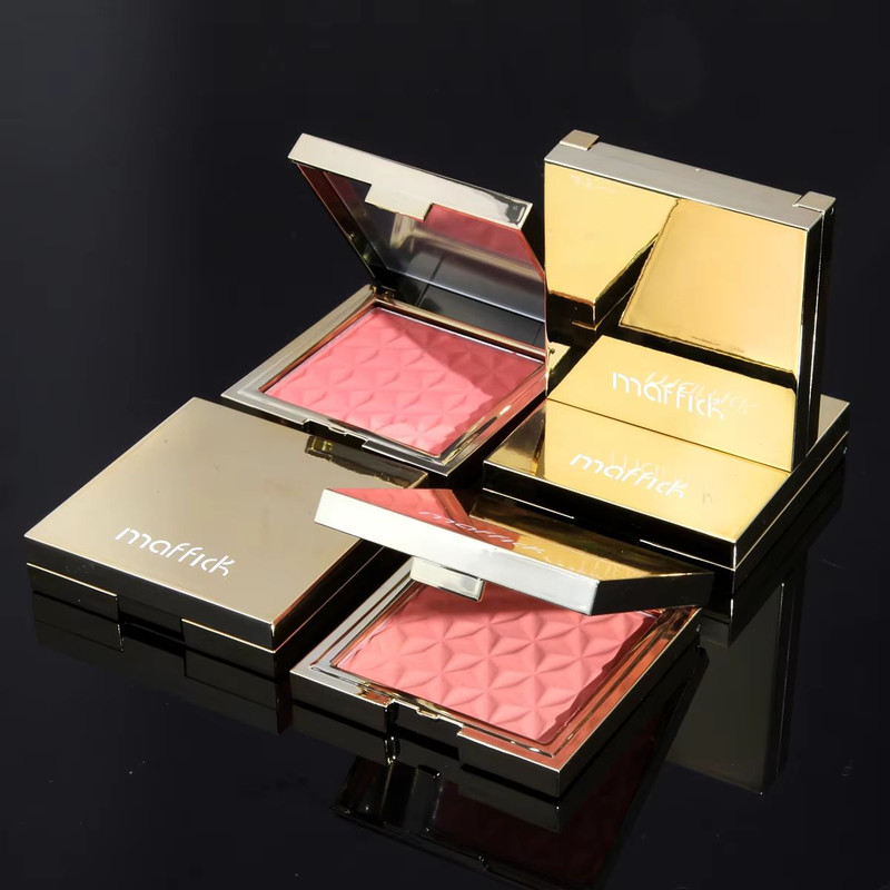GlowMuse Gold Relief Blush Palette LongLasting Nude Pink Orange Shades For Natural Radiance 2