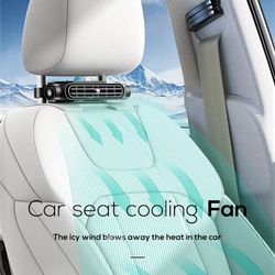 coolride car headrest cooling fan – 3-speed adjustable rear seat air circulation fan for summer comfort