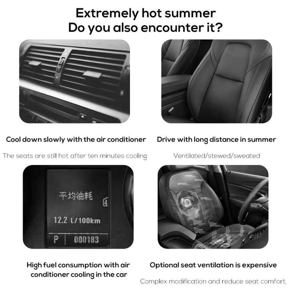 CoolRide Car Headrest Cooling Fan  3Speed Adjustable Rear Seat Air Circulation Fan For Summer Comfo 5