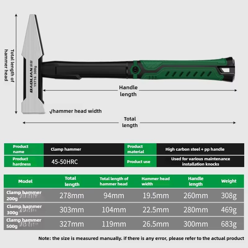 ProStrike Flat Head Hammer  200g300g500g PlasticCoated Duckbill Hammer For Construction Decoration  4