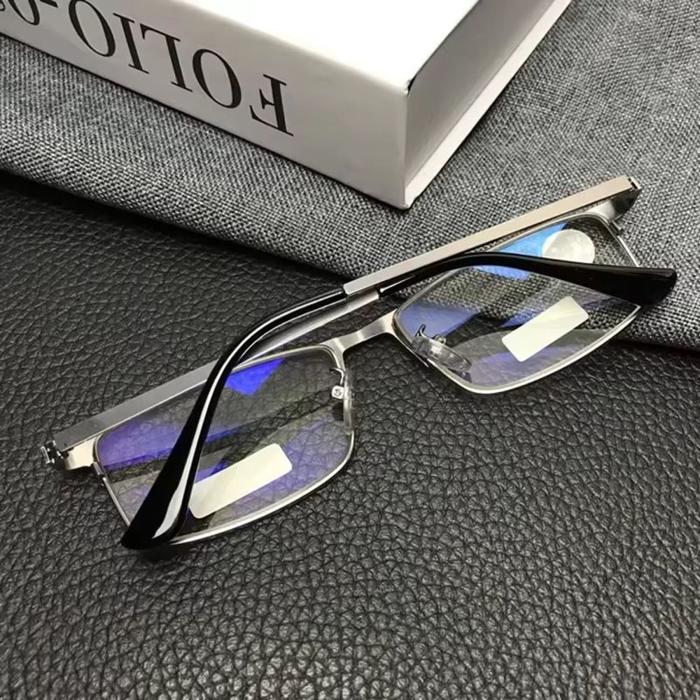OptiGuard Metal AntiBlue Light Reading Glasses Business Eyewear For Men With Diopters 10 To 40 2
