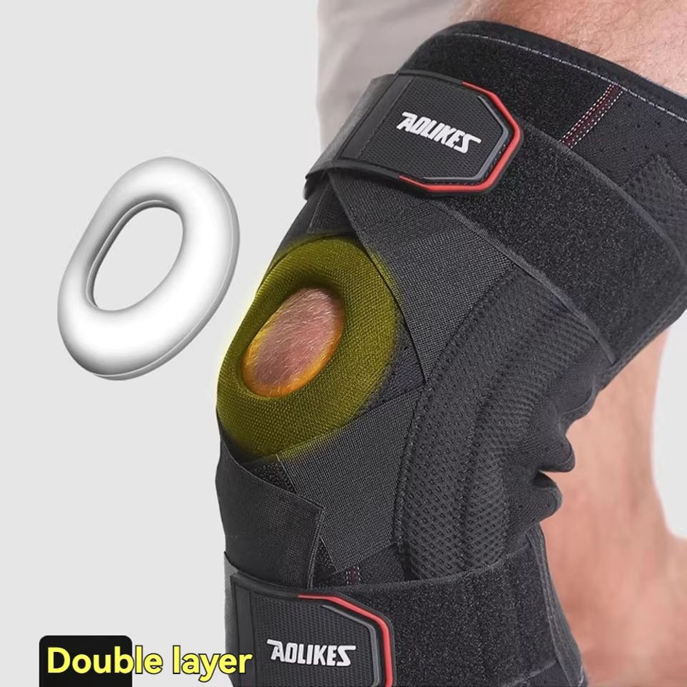 AOLIKES Knee Support Brace With Patella Gel Pad Side Stabilizers Compression Sleeve For Knee Pain 4