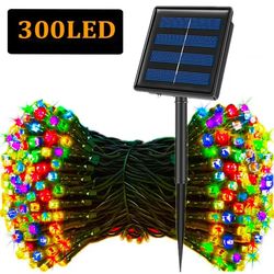 lumaglow 300led solar string lights – 8 mode waterproof fairy lights for outdoor christmas & garden decoration