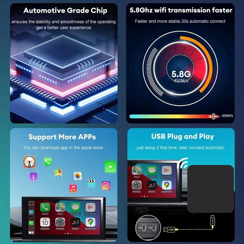 Mini CarPlay  Auto Box Dongle  Wired To Wireless Adapter For Apple CarPlay  Android Auto Compatibil 4