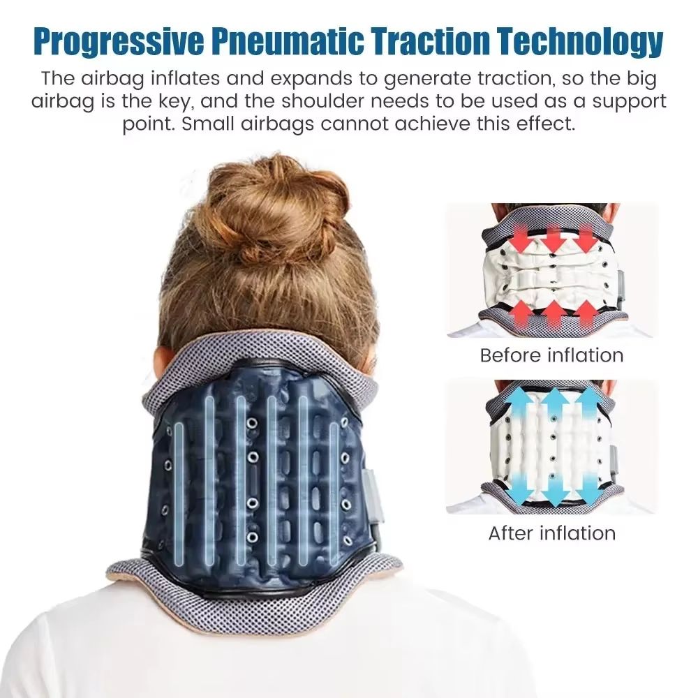 Inflatable Cervical Traction Collar  MedicalGrade Neck Support For Pain Relief  Spine Alignment 3