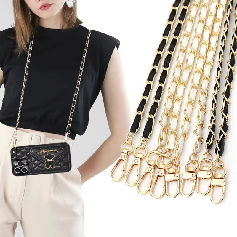 Luxury 120cm Leather Purse Chain Strap  Adjustable Crossbody Replacement Bag Chain For Women 0