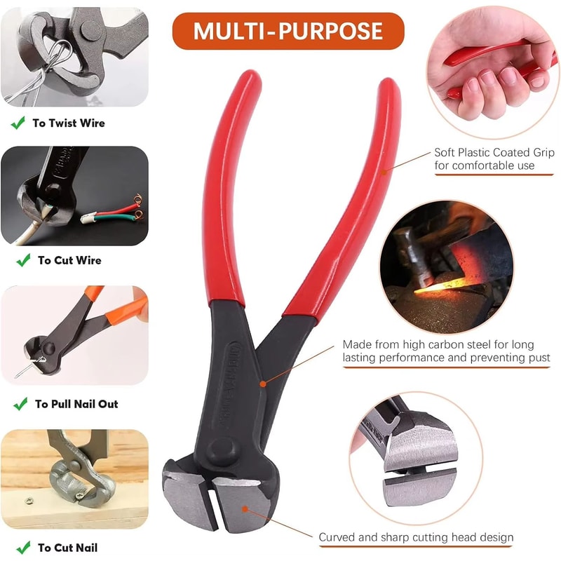 Multifunctional Nail Puller And Cutting Pliers HeavyDuty Woodworking Staple Remover Cat Claw Tool 4