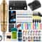Professional Rotary Tattoo Machine Kit Complete Tattoo Pen Set With Power Supply Needles 9