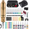 Professional Rotary Tattoo Machine Kit Complete Tattoo Pen Set With Power Supply Needles 13