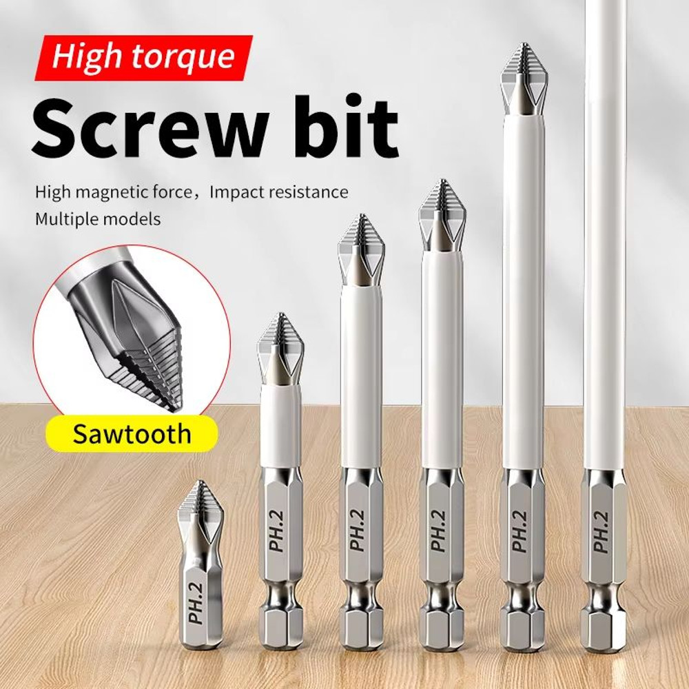 Magnetic NonSlip Cross Head Screwdriver Bit Set High Hardness Electric Drill Bits For Precision Wo 2