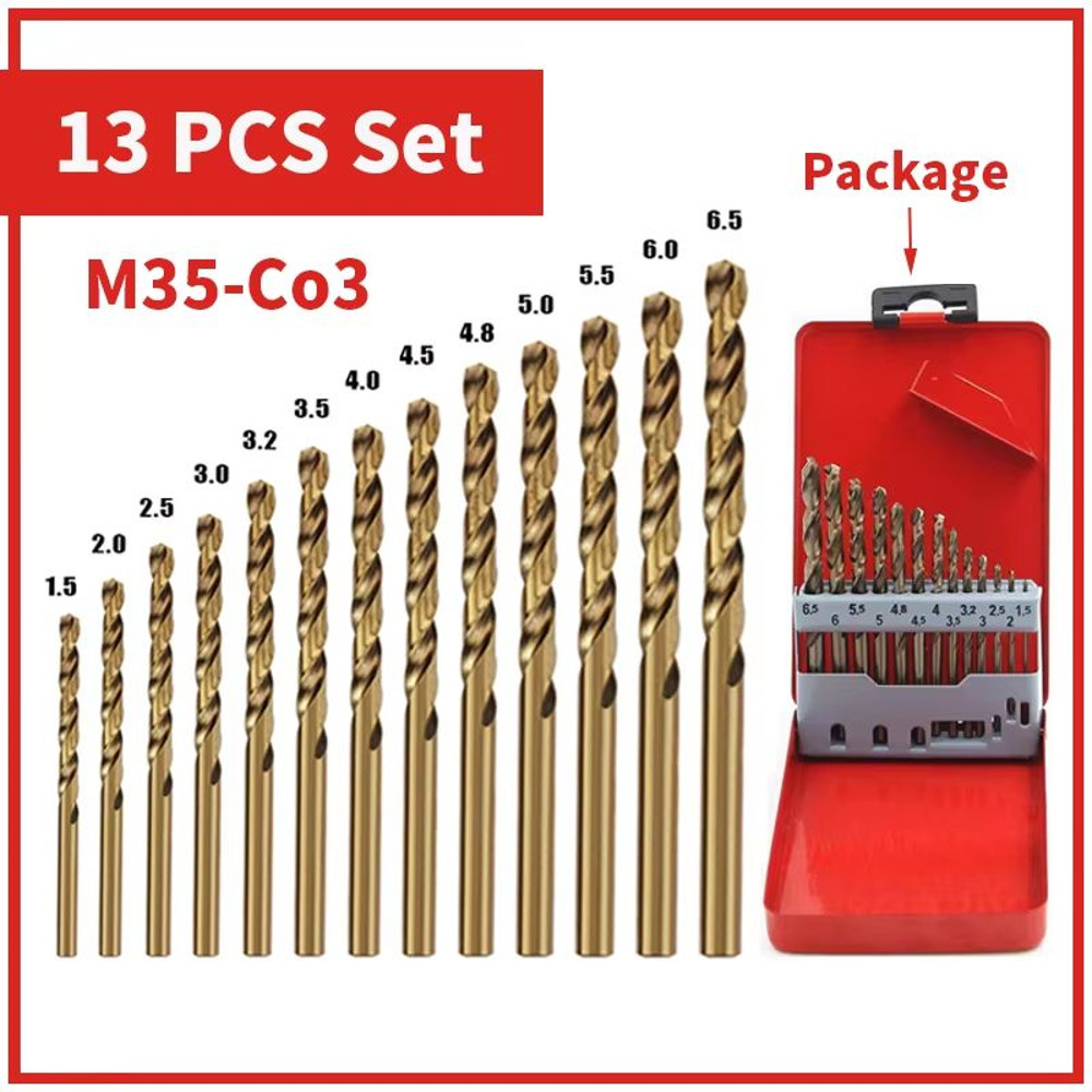 UltimateCut M35 Cobalt High Speed Steel Twist Drill Bit Set Precision Metal Stainless Steel Drill 9