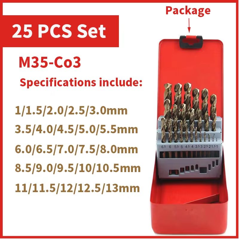 UltimateCut M35 Cobalt High Speed Steel Twist Drill Bit Set Precision Metal Stainless Steel Drill 11