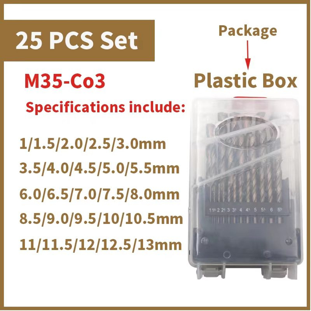 UltimateCut M35 Cobalt High Speed Steel Twist Drill Bit Set Precision Metal Stainless Steel Drill 14