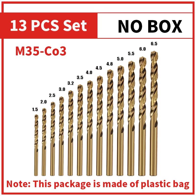 UltimateCut M35 Cobalt High Speed Steel Twist Drill Bit Set Precision Metal Stainless Steel Drill 6