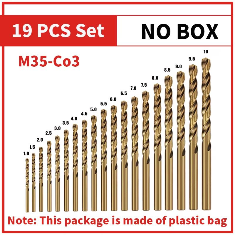 UltimateCut M35 Cobalt High Speed Steel Twist Drill Bit Set Precision Metal Stainless Steel Drill 7