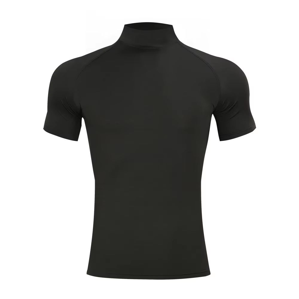 Mens Compression Turtleneck Workout Shirt  QuickDry TightFit Gym TShirt For Bodybuilding Running  F 6