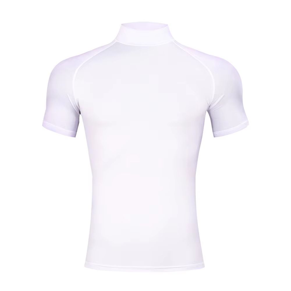 Mens Compression Turtleneck Workout Shirt  QuickDry TightFit Gym TShirt For Bodybuilding Running  F 7