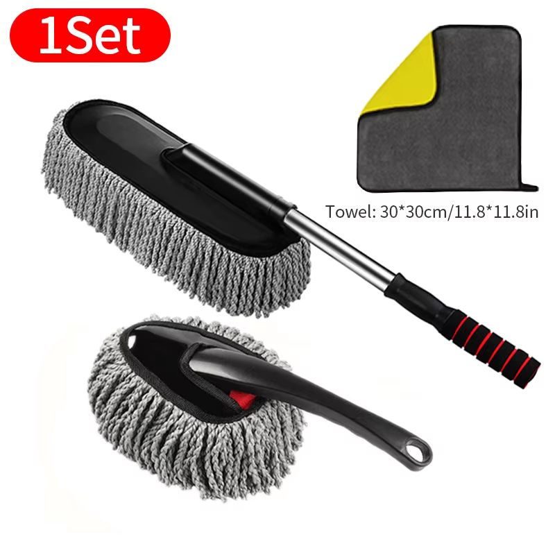SEAMETAL Microfiber Car Wash Mop Extendable Handle Auto Duster Detailing Brush Kit For ScratchFre 7