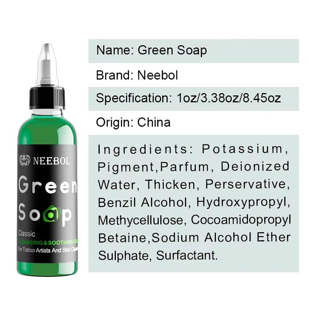 Tattoo Green Soap With Squeeze Bottle Liquid Cleaning Solution For Aftercare 4