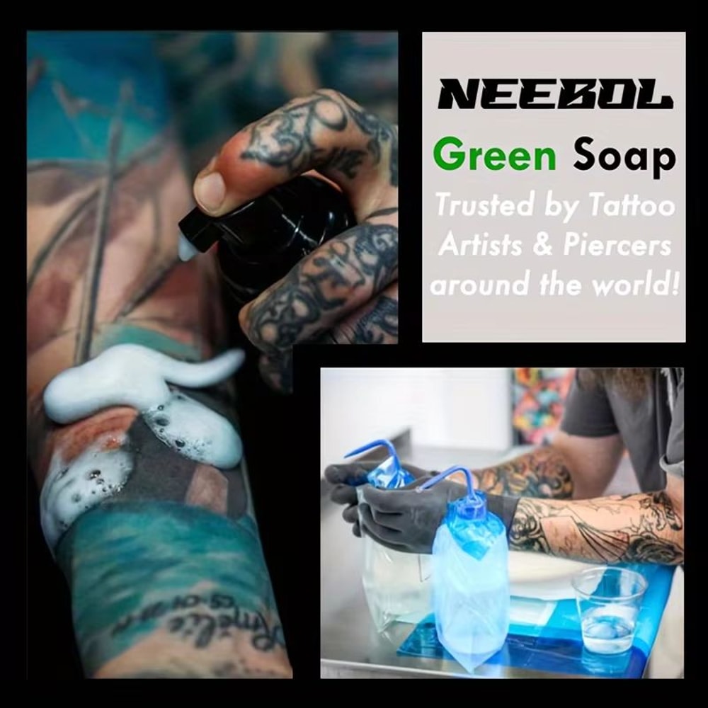 Tattoo Green Soap With Squeeze Bottle Liquid Cleaning Solution For Aftercare 5