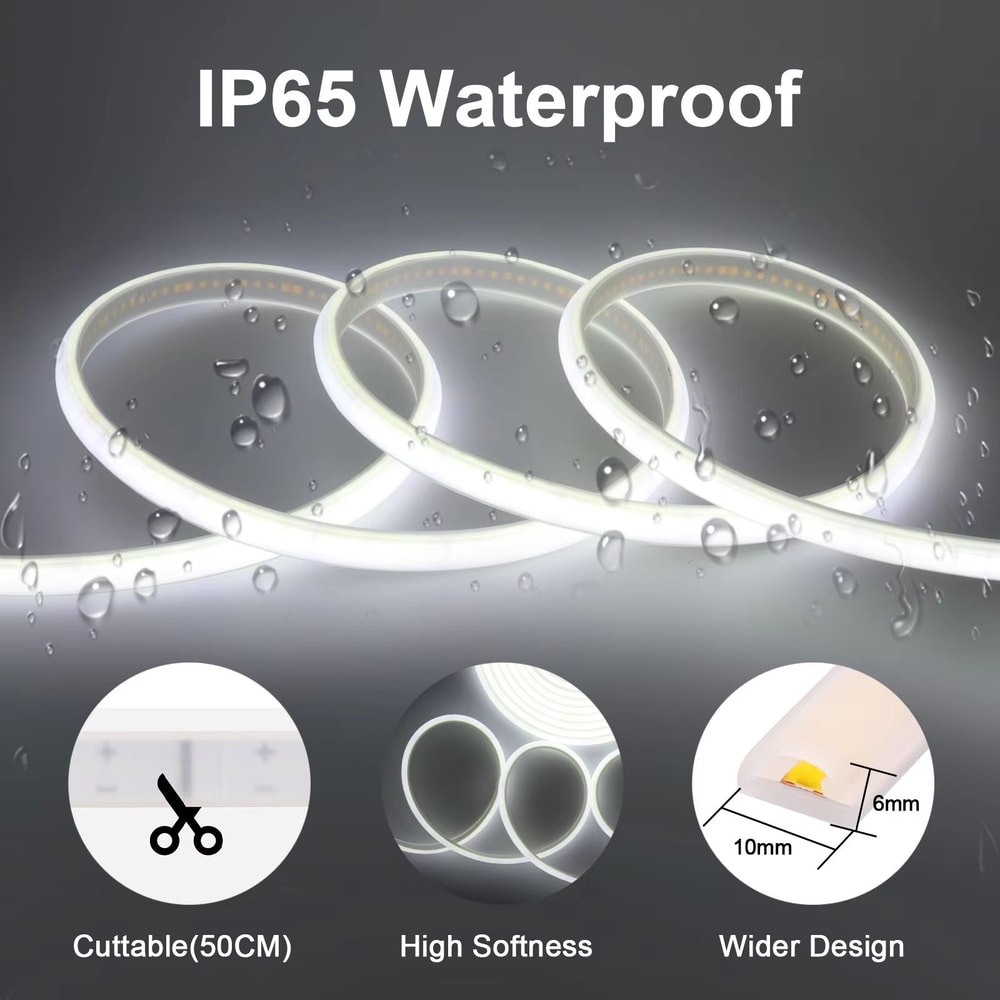 HighBrightness COB Neon LED Strip Waterproof Multicolor Ribbon Light 3