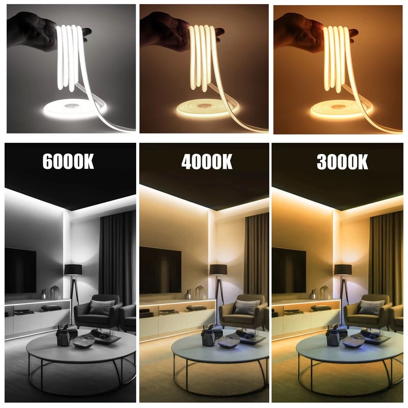 HighBrightness COB Neon LED Strip Waterproof Multicolor Ribbon Light 4