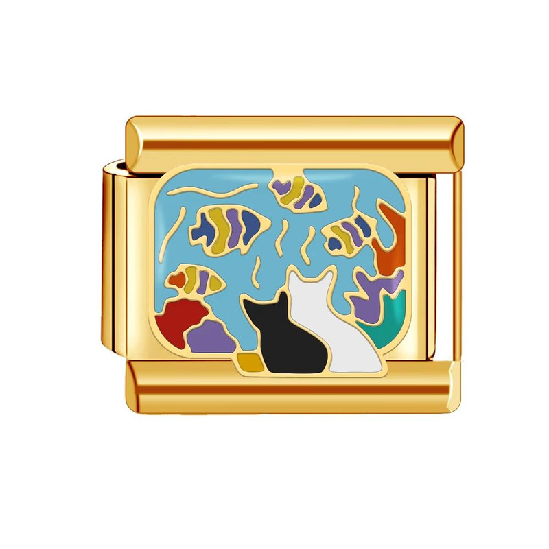 Italian Charm Bracelet 9mm Gold DIY Luxury Ocean Beach Design 17