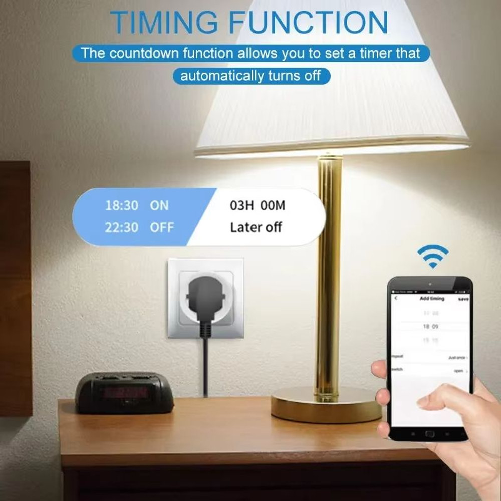 Tuya Smart WiFi Plug With Power Monitoring  16A20A Smart Socket For Google Assistant  Alexa 4
