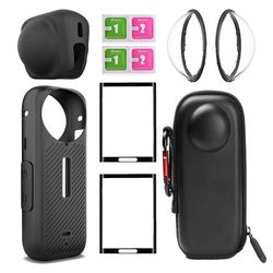 lens protection kit for insta360 x5/x4 – anti-scratch lens guards, screen protector film & storage bag
