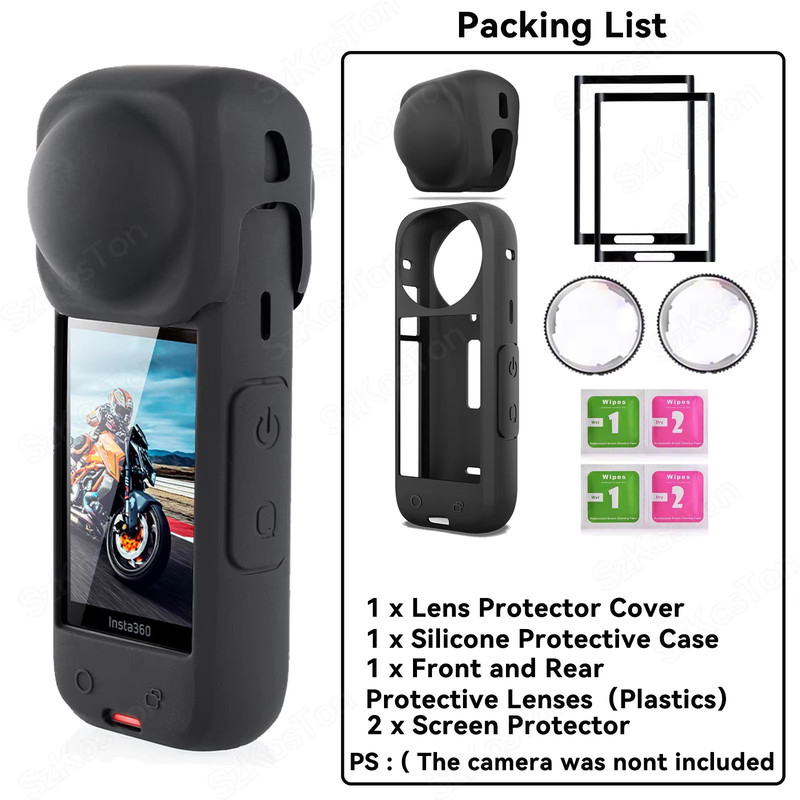 Lens Protection Kit For Insta360 X5X4  AntiScratch Lens Guards Screen Protector Film  Storage Bag 10