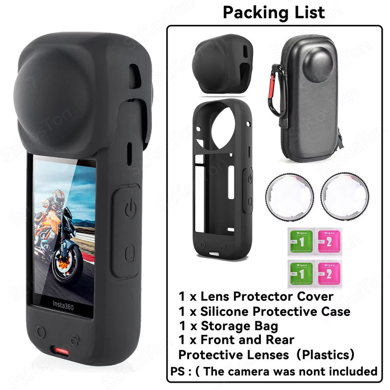 Lens Protection Kit For Insta360 X5X4  AntiScratch Lens Guards Screen Protector Film  Storage Bag 13