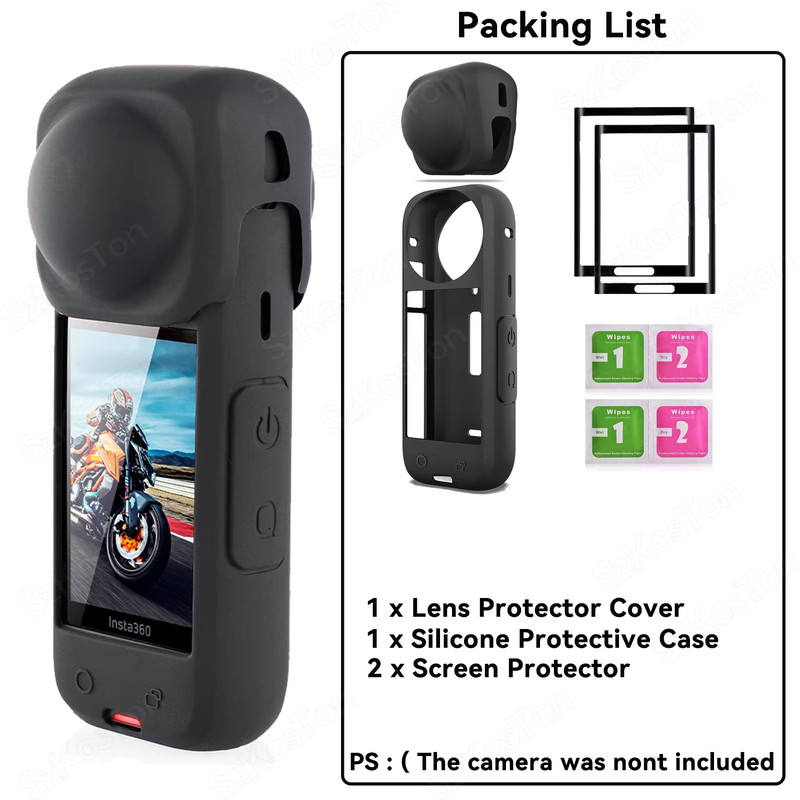 Lens Protection Kit For Insta360 X5X4  AntiScratch Lens Guards Screen Protector Film  Storage Bag 8