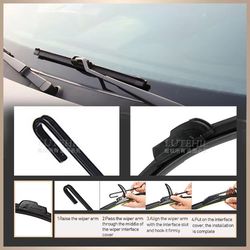 premium front & rear wiper blades for hyundai kona 2017–2023 – windshield & window protection