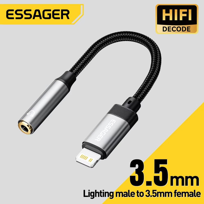 Essager Lightning  USBC To 35mm Audio Adapter  HighFidelity Headphone Connector 0
