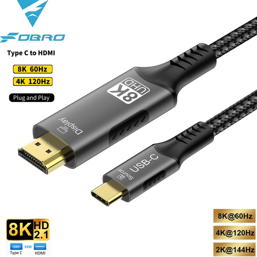 USBC To HDMI 8K Ultra HD Cable  TypeC To HDMI Adapter For MacBook IPad And HDTV Display 0