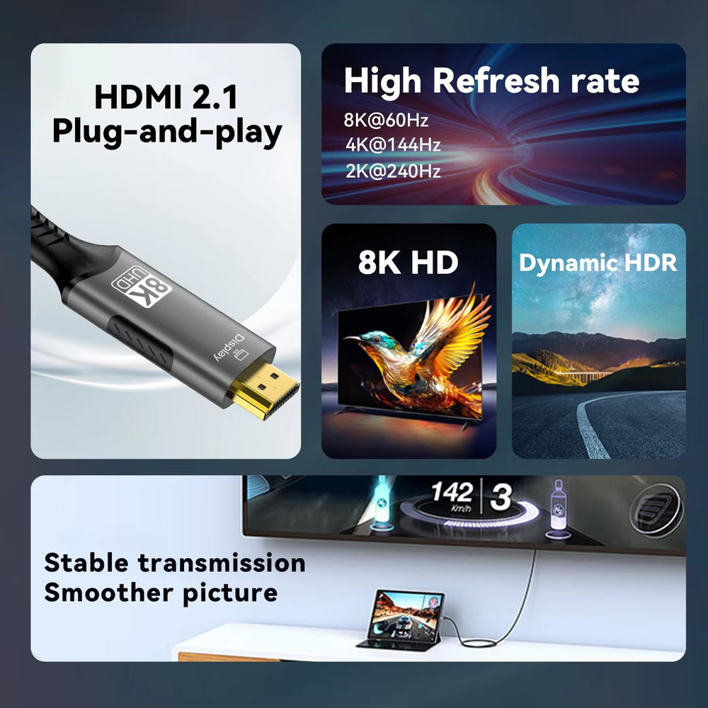 USBC To HDMI 8K Ultra HD Cable  TypeC To HDMI Adapter For MacBook IPad And HDTV Display 2