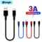 025m Short TypeC USB Fast Charging Cable Portable Data Cable For IPhone Power Bank Android Device 0