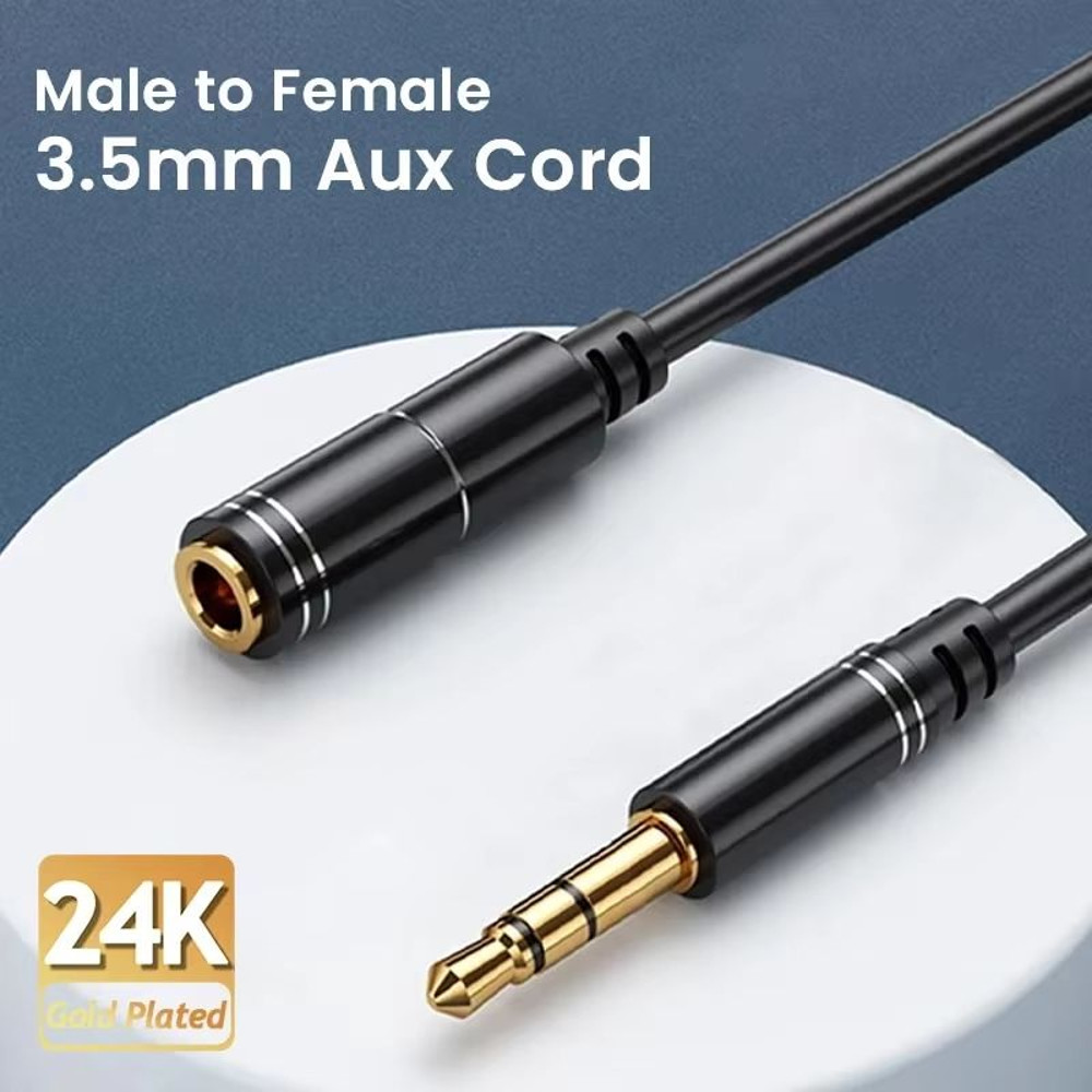 NIERBO 35mm Audio Extension Cable  GoldPlated Headphone Extension Cable Male To Female TRS Cord 1m5 0